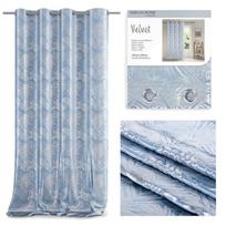 Naktinės užuolaidos AmeliaHome Velvet, sidabro/šviesiai mėlynos, 1400 mm x 2450 mm