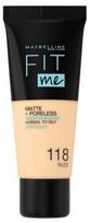 Maybelline Fit Me Matte Poreless makiažo pagrindas 118 Nude 30ml