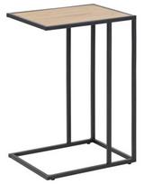 lauko stalai senukai - Lauko stalas Home4you Seaford Oak Black, 43 x 35 x 63 cm - 1 nuotrauka
