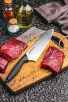 japoniskas peilis - Samura Golf Santoku virtuvinis peilis 180mm iš AUS 8 japoniško plieno - 8 nuotrauka