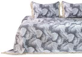 lovatieses 220x240 - Lovatiesė DecoKing Tropical Leaves, balta/pilka, 240 cm x 220 cm - 5 nuotrauka