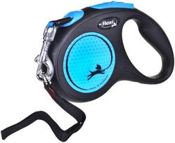 pavadelis flexi m - FLEXI New Neon M Tape 5 m blue automatinis pavadėlis - 3 nuotrauka
