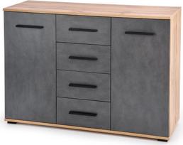 pilka komoda - Komoda Halmar Lima KM-4, pilka, 116x40x82 cm - 2 nuotrauka