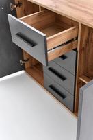 pilka komoda - Komoda Halmar Lima KM-4, pilka, 116x40x82 cm - 7 nuotrauka