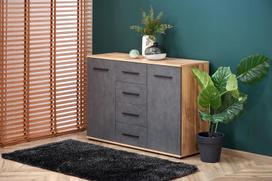 pilka komoda - Komoda Halmar Lima KM-4, pilka, 116x40x82 cm - 9 nuotrauka