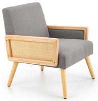 Fotelis Halmar Corfu, rudas/pilkas, 63 cm x 68 cm x 73 cm