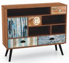 Komoda Halmar Mezo KM3, ruda/įvairių spalvų, 29x993x80 cm