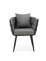 pilka fotel - Fotelis Halmar Avatar, juodas/pilkas, 55 cm x 67 cm x 77 cm - 3 nuotrauka