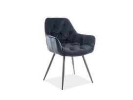 vysnios - Valgomojo kėdė Signal Meble Modern Cherry Velvet, juoda - 2 nuotrauka