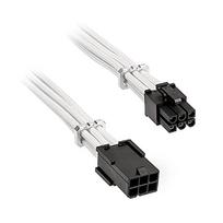 6 pin kabelis - Ilgintuvas BitFenix BFA-MAC-6PEG45WK-RP, balta/juoda, 0.45 m - 1 nuotrauka