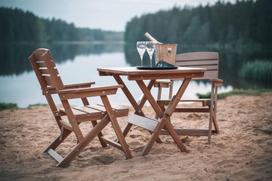 lauko kedes ruda - Folkland Timber Heini Chair Brown - 5 nuotrauka