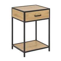 zurnalinis staliukas azuol - Kavos staliukas Home4you Seaford Oak/Black, 420x350x630 mm - 1 nuotrauka