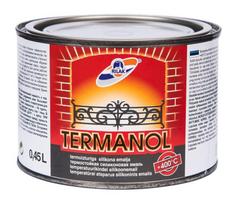 dazai karsciui atsparus juodi - Temperatūrai atsparus silikoninis emalis Rilak Termanol, juodi, 0.45 l - 2 nuotrauka
