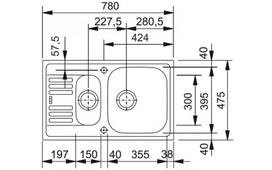 plautuves franke - Franke EFN 651-78 780x475mm - 2 nuotrauka