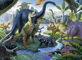 delione dinozauras - Dėlionė Ravensburger Land Of The Giants Dinosaurs, 100 vnt. - 2 nuotrauka