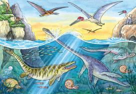 delione dinozauras - Dėlionė Ravensburger Dinosaurs, 48 vnt. - 2 nuotrauka