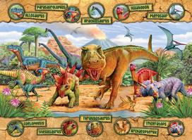 delione dinozauras - Dėlionė Ravensburger Dinosaurs XXL, 100 vnt. - 2 nuotrauka