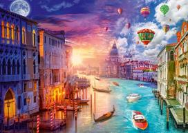 puzzle deliones 1000 - Dėlionė Schmidt Lars Stewart Venedig, Night and Day 59906, 1000 vnt. - 2 nuotrauka