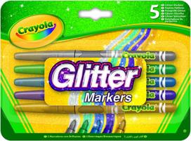 Flomasteriai Crayola Glitter Markers 5pcs