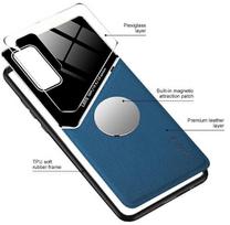 galaxy a21s telefonas - Dėklas Mocco Lens Leather Back Case Samsung Galaxy A21s, mėlyna/juoda - 3 nuotrauka