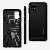 galaxy ultra watch - Dėklas Spigen Rugged Armor for Galaxy M51, juoda - 7 nuotrauka