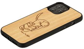 cat deklas - Dėklas Man&Wood Cat with Red Fish for iPhone 12/12 Pro, ruda/juoda - 2 nuotrauka