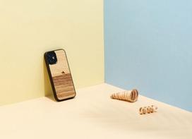 iphone 12 black mini - Dėklas Man&Wood Terra Black for iPhone 12 Mini, ruda/juoda - 3 nuotrauka