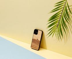 iphone 12 black mini - Dėklas Man&Wood Terra Black for iPhone 12 Mini, ruda/juoda - 4 nuotrauka