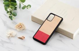 dekliukai s20 - Dėklas Man&Wood Galaxy S20+, juoda/raudona/kreminė - 3 nuotrauka