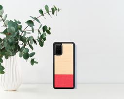 dekliukai s20 - Dėklas Man&Wood Galaxy S20+, juoda/raudona/kreminė - 4 nuotrauka