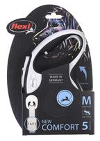 pavadelis flexi m - FLEXI New Comfort M Tape 5 m black  automatinis pavadėlis - 5 nuotrauka