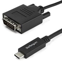 Adapteris StarTech USB-C to DVI CDP2DVIMM2MB, juoda, 2 m