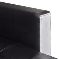 sofos lovos oda - Sofa-lova VLX Faux Leather L-Shaped, balta/juoda, dešininė, 218 x 155 x 69 cm - 7 nuotrauka
