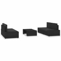 lauko baldai 4 vietu - Lauko baldų komplektas VLX Garden Lounge Set Poly Rattan, juodas, 4 vietų - 11 nuotrauka