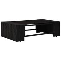 lauko baldai 4 vietu - Lauko baldų komplektas VLX Garden Lounge Set Poly Rattan, juodas, 4 vietų - 12 nuotrauka