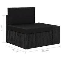 lauko baldai 4 vietu - Lauko baldų komplektas VLX Garden Lounge Set Poly Rattan, juodas, 4 vietų - 16 nuotrauka