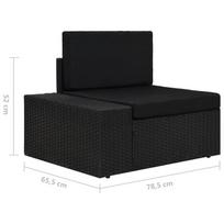 lauko baldai 4 vietu - Lauko baldų komplektas VLX Garden Lounge Set Poly Rattan, juodas, 4 vietų - 17 nuotrauka
