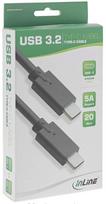 usb 3 2 gen 2x2 - Kabelis InLine, juoda, 0.5 m - 2 nuotrauka