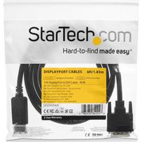 displayport dvi kabelis - Kabelis StarTech DisplayPort To DVI Cable DP2DVI2MM6, 1.8 m - 4 nuotrauka