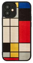 iphone 12 black mini - MAN&WOOD case for iPhone 12 mini mondrian wood black - 1 nuotrauka