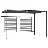 pavesine su stogu - Pavėsinė su įtraukiamu stogu, antracito, 4x3x2,3m, 180g/m² - 1 nuotrauka
