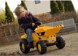 dumperis - Traktorius Rolly Toys Kid Dumper CAT Yellow 024179 - 3 nuotrauka