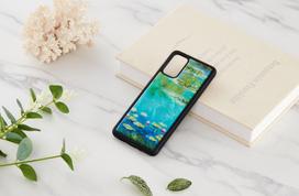 samsung s20 deklas - iKins case for Samsung Galaxy S20  water lilies juodas - 3 nuotrauka