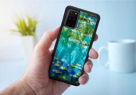 samsung s20 deklas - iKins case for Samsung Galaxy S20  water lilies juodas - 4 nuotrauka