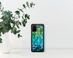 samsung s20 deklas - iKins case for Samsung Galaxy S20  water lilies juodas - 5 nuotrauka
