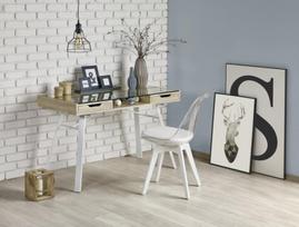 stalciai 60 cm - Rašomasis stalas Halmar B33, baltas/ąžuolo - 2 nuotrauka