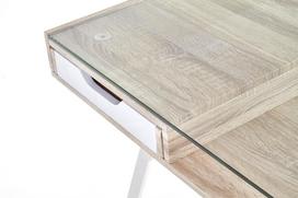 stalciai 60 cm - Rašomasis stalas Halmar B33, baltas/ąžuolo - 4 nuotrauka