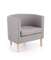 Fotelis Halmar Clubby, pilkas, 66x58x64 cm