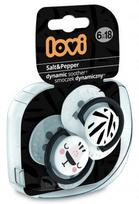 LOVI silikoniniai dinaminiai čiulptukai SALT&PEPPER, 6-18 mėn., 2 vnt., 22/879