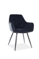 valgomojo komplektai - Valgomojo kėdė Signal Meble Modern Linea Velvet, juoda - 2 nuotrauka